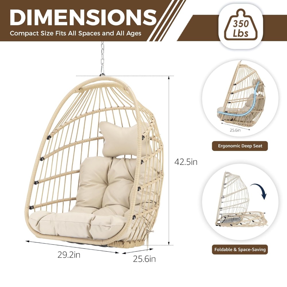 Outdoor Hanging Egg Chair With - Outdoor Furniture Without Cushions ulasan dan harga