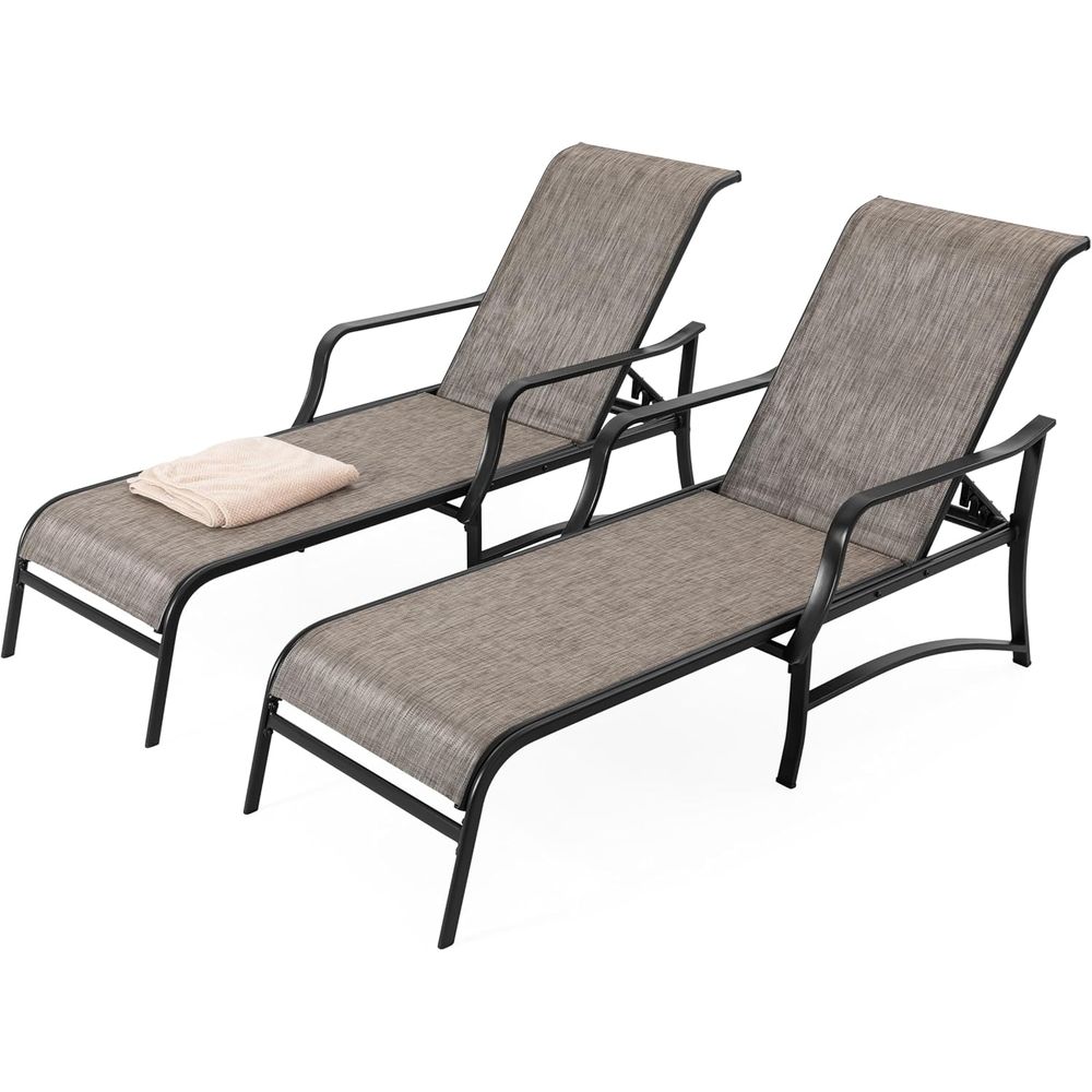 Outdoor Metal Lounge Chairs Se - Outdoor Furniture Recliner Set ulasan dan harga