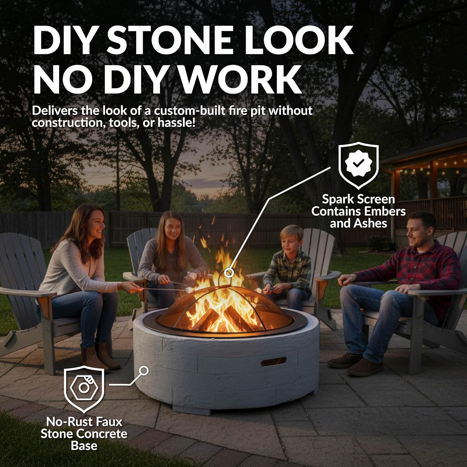 Sunnydaze 36-Inch Faux Stone F - Fire Pit Bowl ulasan dan harga