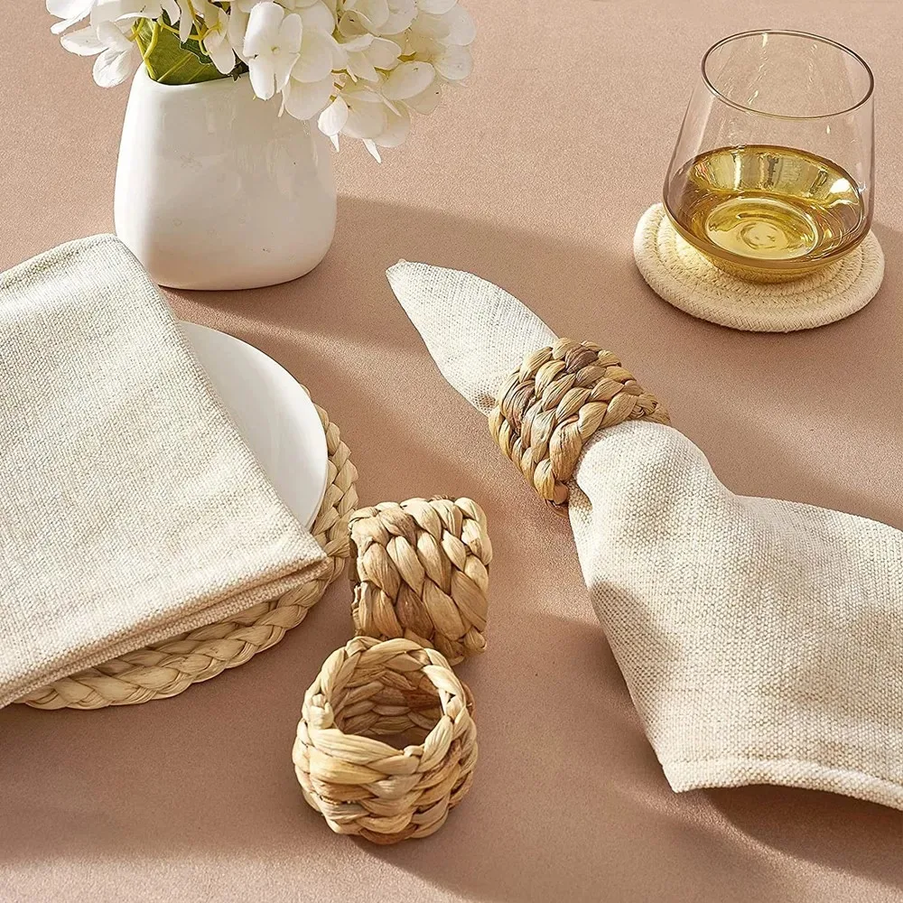 6/96Pcs Woven Handmade Napkin  - Outdoor Furniture Cafe ulasan dan harga