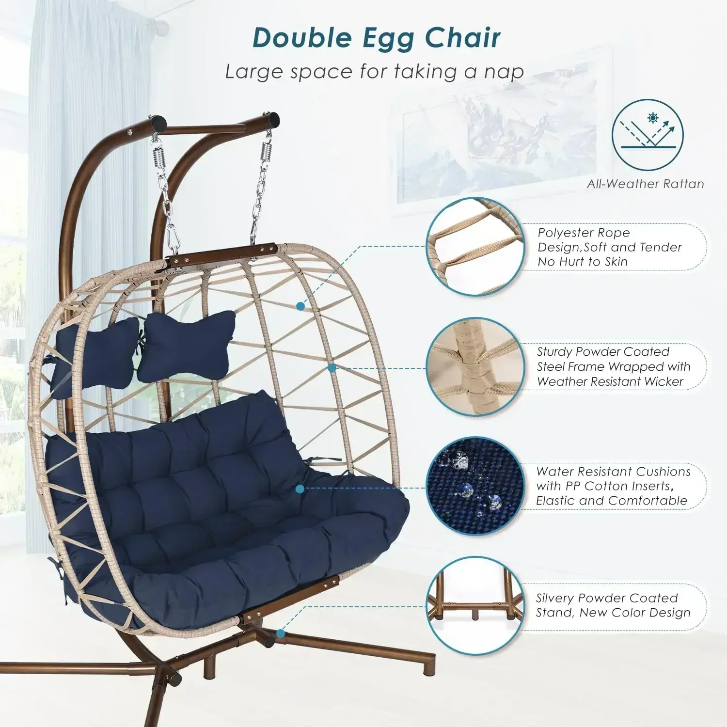 Double Egg Chair Oversized 2 P - Hanging Egg Chair ulasan dan harga
