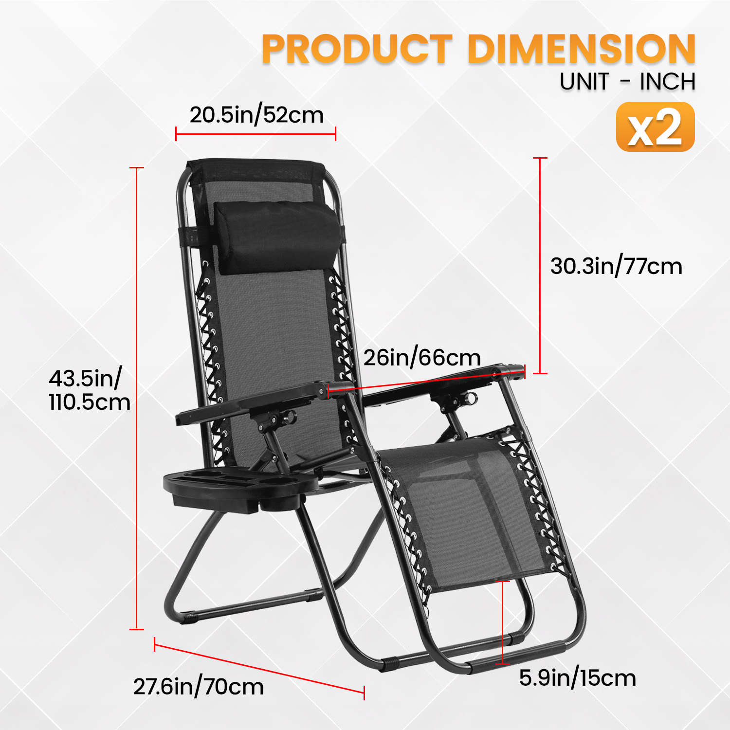 Zero Gravity Chairs Set of 2,F - Outdoor Furniture Recliner Set ulasan dan harga