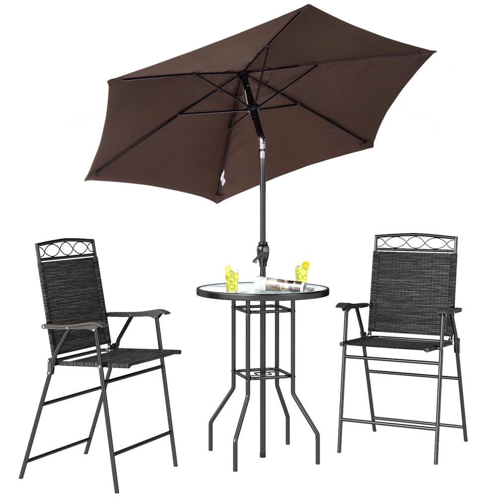 4 Piece Outdoor Patio Dining F - Outdoor Furniture Umbrella ulasan dan harga