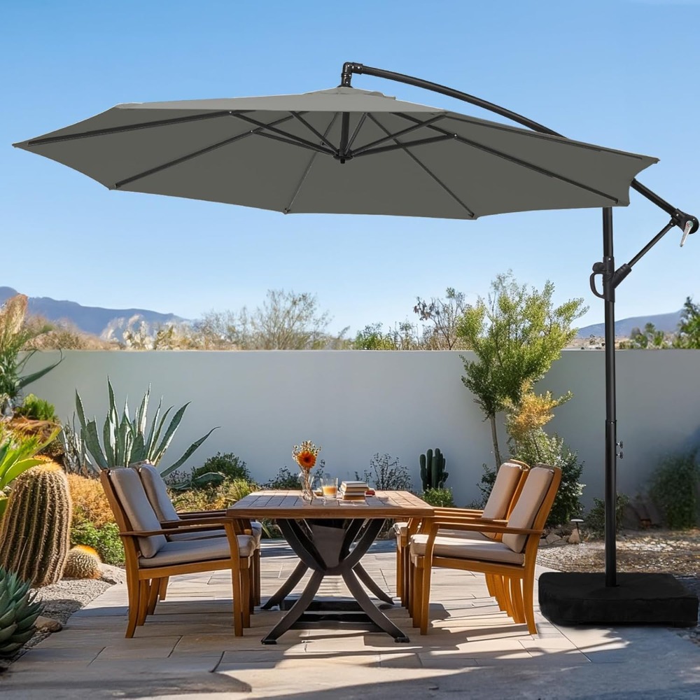 10ft Patio Umbrella with Base  - Outdoor Furniture Umbrella ulasan dan harga